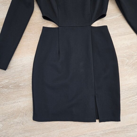 Lulus Awestruck Black Long Sleeve Bodycon Mini Dress with Cutouts Size Small - Picture 9 of 17